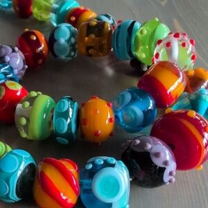 Colorful Glass Bead Necklace & bracelet